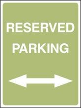 Reserved Parking Left and Right Sign